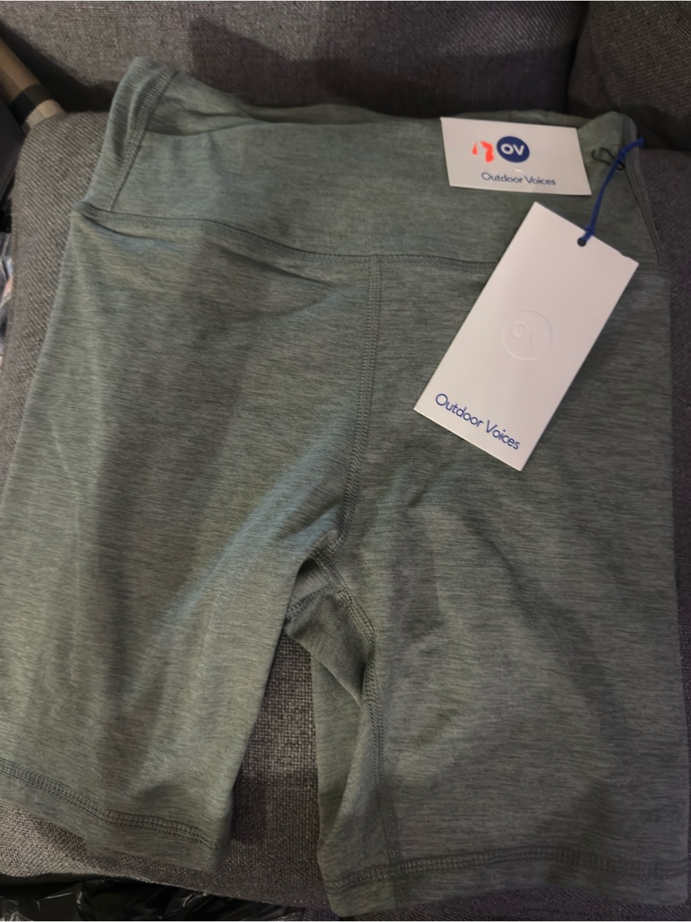 Outdoor Voices Kids Sage Green Performance Shorts